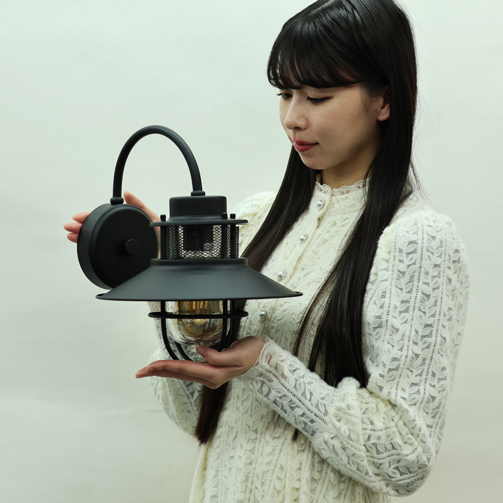 玄関灯 ブラック ポーチライト 防雨 屋外用 model03-black